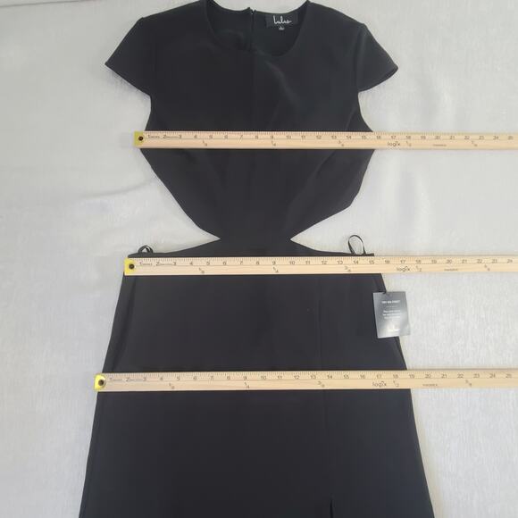 Lulus Conversation Piece gown women's black maxi dress Sz Large Formal Black Tie - Picture 7 of 12